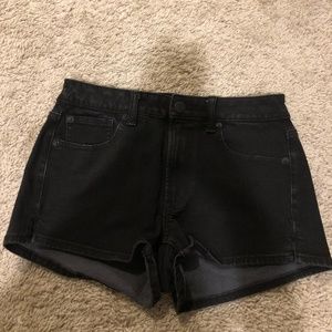 Black American Eagle High Rise Jean Shorts